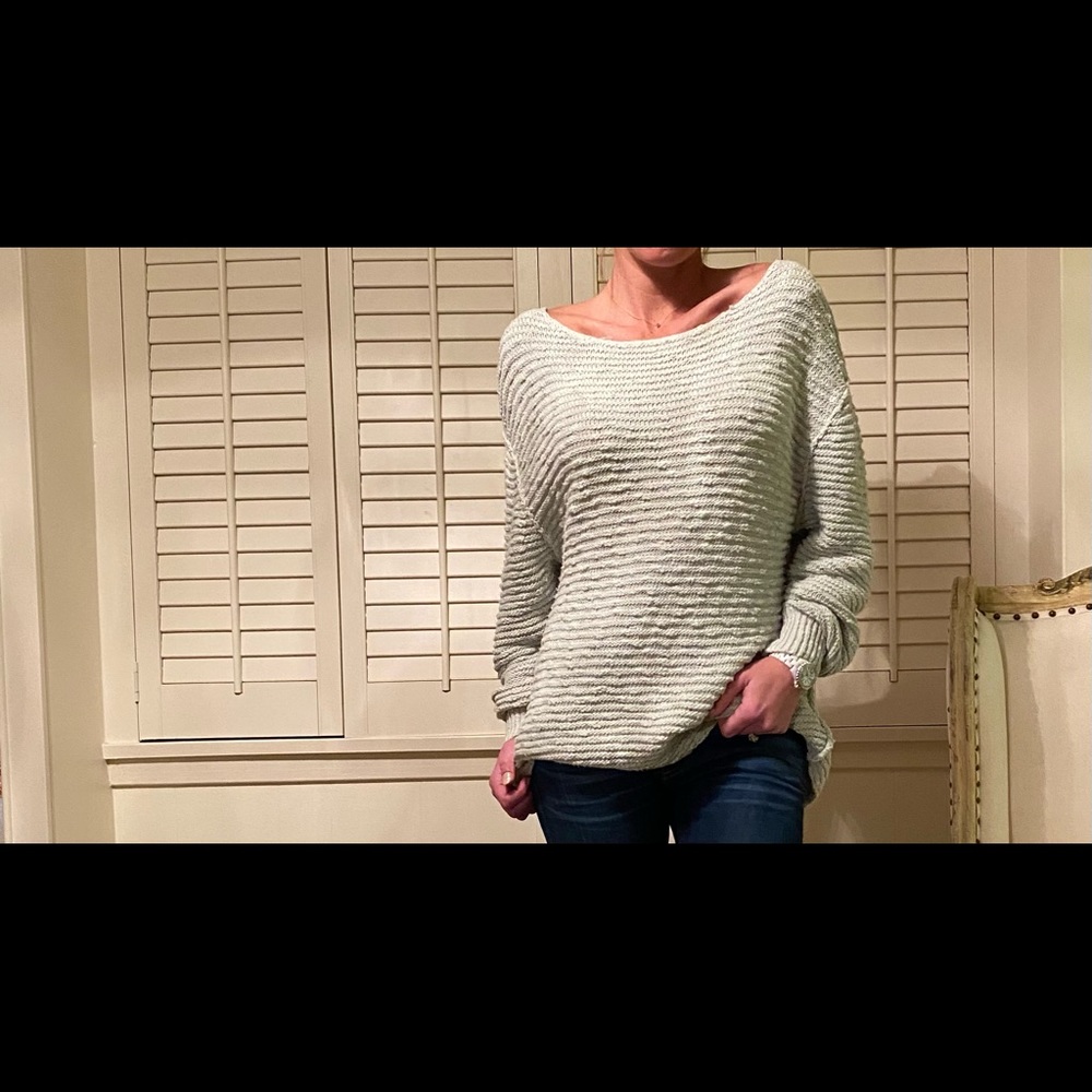 S/L Free People oversized mint green tunic sweater